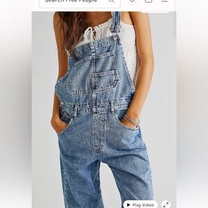 We The Free Blue Denim Overalls